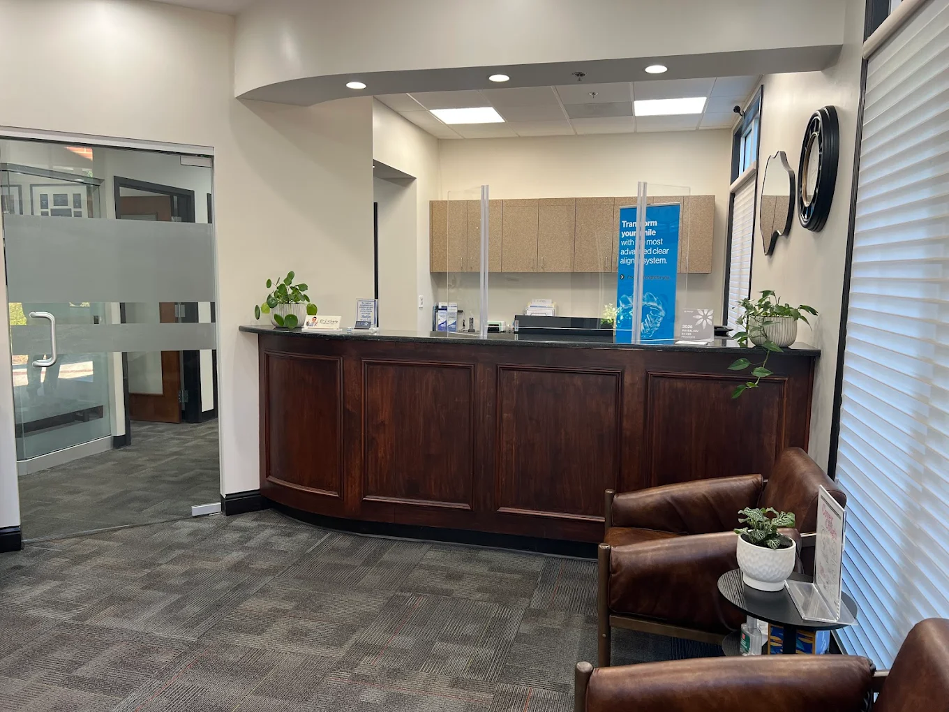Lumos Dental Studio front desk and reception area